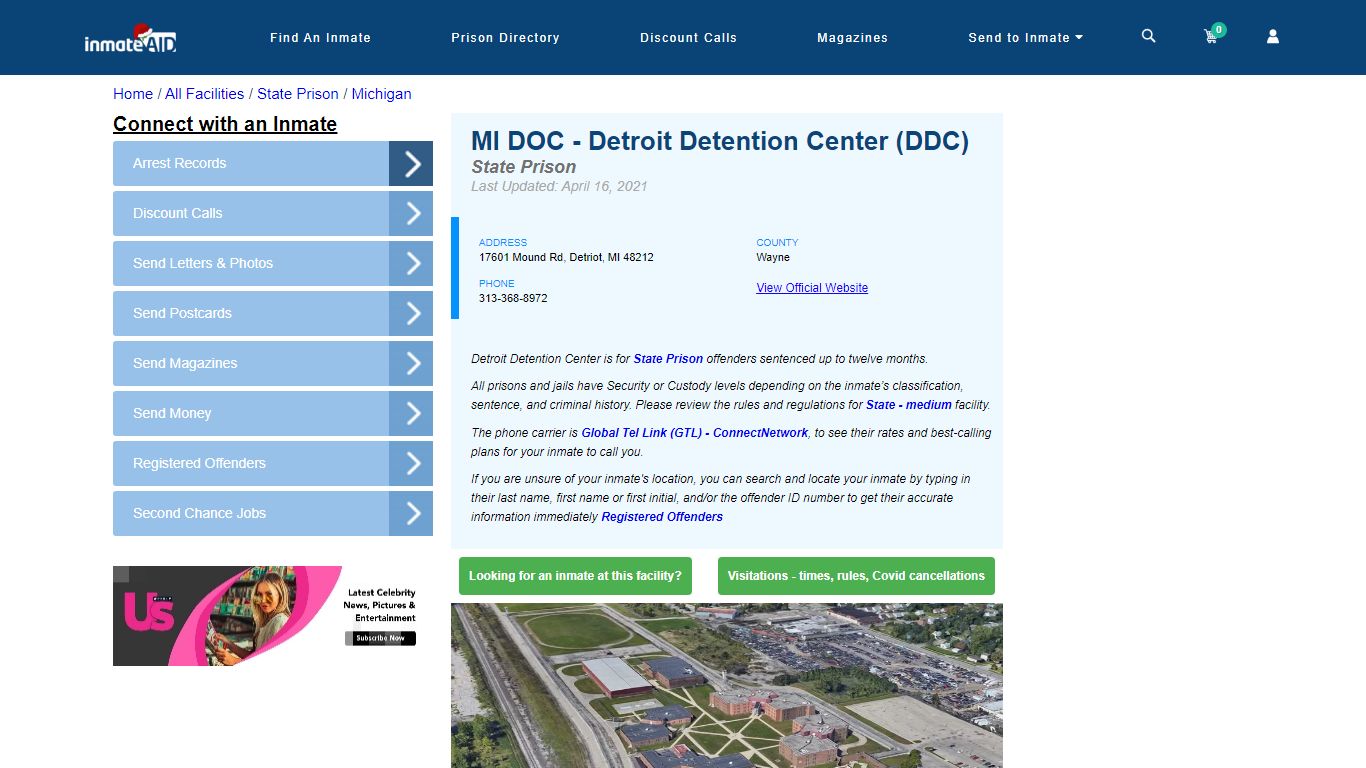MI DOC - Detroit Detention Center (DDC) & Inmate Search | Visitation ...